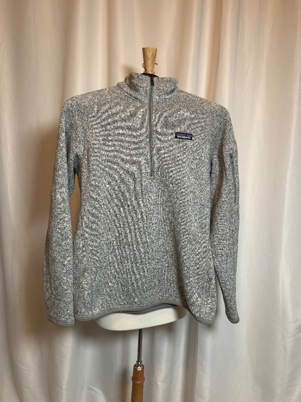 WOMEN'S PATAGONIA GRAY 1/4-ZIP BETTER SWEATER PULLOVER - SIZE LARGE